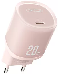 Сетевое зарядное устройство XO L143 20w PD USB-C fast charger pink - фото Сетевое зарядное устройство XO L143 20w PD USB-C fast charger pink