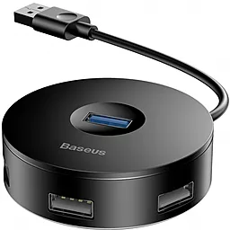 USB концентратор (хаб) Baseus Round Box USB3.0/USB3.0x1 + USB2.0x3 Hub Black (CAHUB-F01)