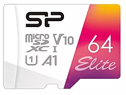 Карта памяти Silicon Power microSDXC 64GB Elite Class 10 UHS-I U1 V10 A1 (SP064GBSTXBV1V20)