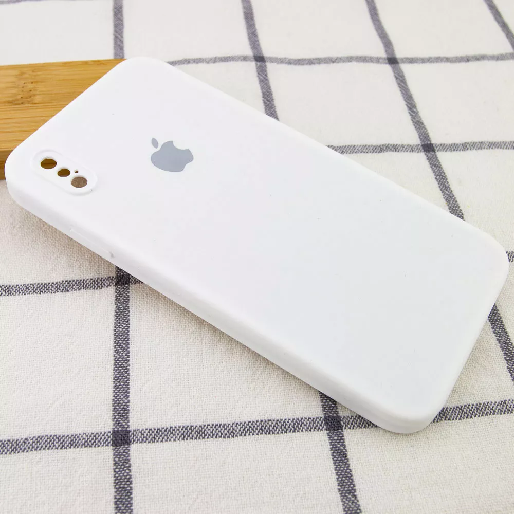 Чехол Silicone Case Full Camera Square для Apple iPhone X, iPhone XS White - фото 3