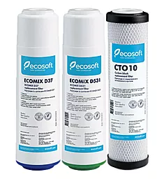 Покращений комплект картриджів Ecosoft для потрійного фільтра (для жорсткої води з великим вмістом заліза і органіки) (CRV3ECO) - мініатюра 3