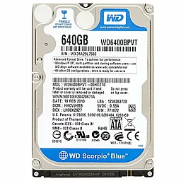 Жесткий диск для ноутбука Western Digital Scorpio Blue 640 GB 2.5 (WD6400BPVT_)