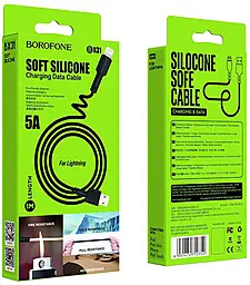 Кабель Borofone BX31 Silicone USB-A - Lightning 12w 2.4a 1м cable Black - миниатюра 5 Кабель Borofone BX31 Silicone USB-A - Lightning 12w 2.4a 1м cable Black - миниатюра 5