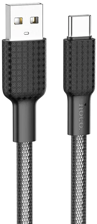 Кабель Hoco X69 Jaeger USB-A - Type-C 15w 3a 1м cable Black/White - фото 1