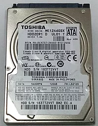 Жесткий диск для ноутбука Toshiba 120 GB 2.5 (MK1246GSX)