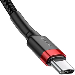 Кабель USB Baseus Cafule 2M USB Type-C - Type-C Cable Black/Red (CATKLF-H91) - миниатюра 4
