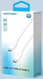 Кабель Vention USB Type-C - Type-C 60w 3a 2м PD cable White (TRCWH) - мініатюра 5 Кабель Vention USB Type-C - Type-C 60w 3a 2м PD cable White (TRCWH) - мініатюра 5