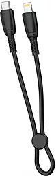 Кабель XO NB-Q248A Silicone USB Type-C - Lightning 27w 3a 0.25м PD сable Black - фото Кабель XO NB-Q248A Silicone USB Type-C - Lightning 27w 3a 0.25м PD сable Black