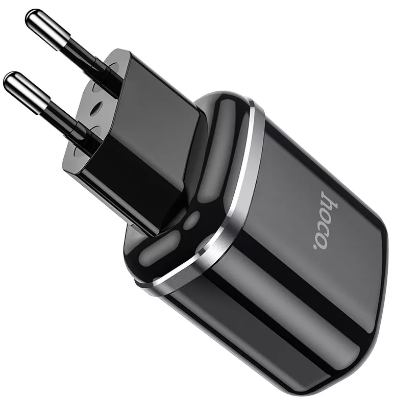 Сетевое зарядное устройство Hoco N4 Aspiring 2USB 12W Black - фото 2