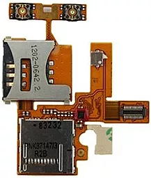 Шлейф Sony Ericsson W380 с разъемом SIM-карты и карты памяти