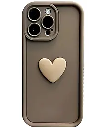 Чохол Pretty Things Heart Silicon Case для Apple iPhone 12 Beige (783044) - фото Чохол Pretty Things Heart Silicon Case для Apple iPhone 12 Beige (783044)