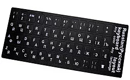 Наклейка на клавиатуру Alsoft непрозрачная EN/RU (11x13мм) черная (кирилица белая)