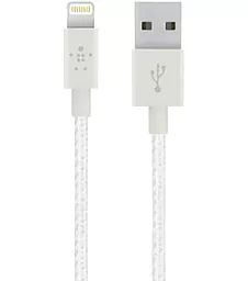 USB Кабель Belkin Mixit Metallic 12w 2.4a 1.2m Lightning cable white (F8J144-04-WHTTM)