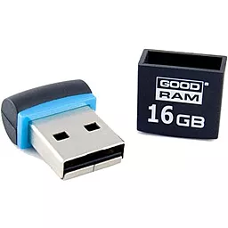 Флешка GooDRam 16Gb Piccolo (PD16GH2GRPIKR10) Black/blue - фото Флешка GooDRam 16Gb Piccolo (PD16GH2GRPIKR10) Black/blue