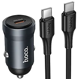 Автомобільний зарядний пристрій Hoco Z62A Energy 30w PD USB-C fast charger + USB-C to USB-C cable metal gray - фото Автомобільний зарядний пристрій Hoco Z62A Energy 30w PD USB-C fast charger + USB-C to USB-C cable metal gray