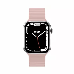 Змінний ремінець для розумного годинника Skin Silicone Magnetic Watch Band для Apple Watch 42/44/45/49mm Pink (MAW245078PK22) - мініатюра 4