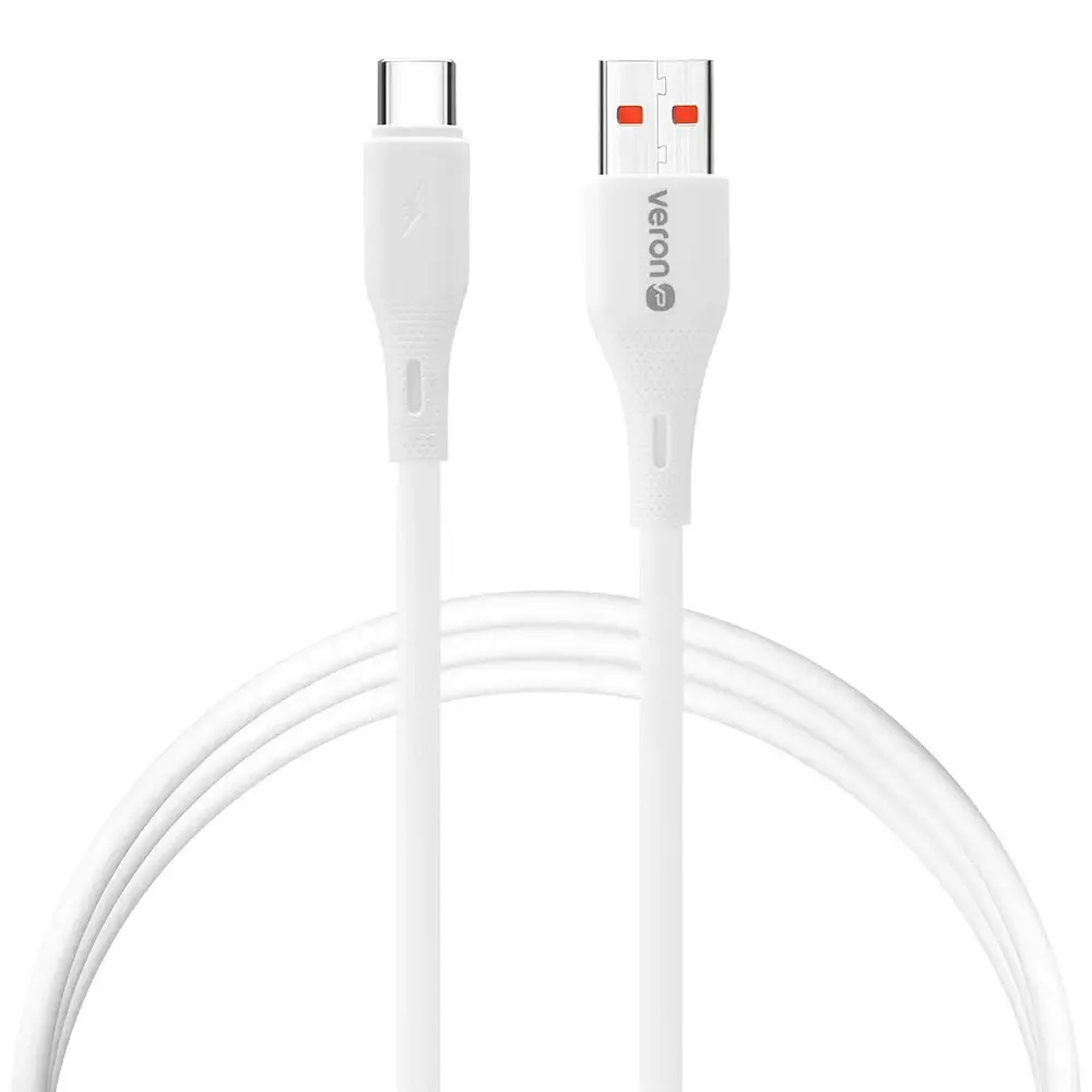 Кабель Veron SC08 USB-A - Type-C 15w 3a 1м cable White - фото 2