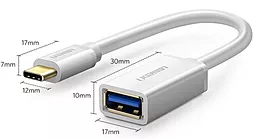 OTG-переходник Ugreen US154 M-F USB Type-C -> USB 3.0 White - миниатюра 2