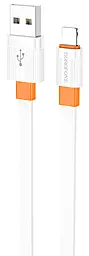 Кабель Borofone BX89 Union USB-A - Lightning 12w 2.4a 1м cable White/Orange - фото Кабель Borofone BX89 Union USB-A - Lightning 12w 2.4a 1м cable White/Orange
