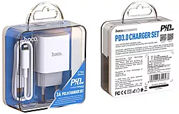 Мережевий зарядний пристрій з швидкою зарядкою Hoco C76A Speed Source PD3.0 18W + Type-C to Lightning Cable White - мініатюра 6
