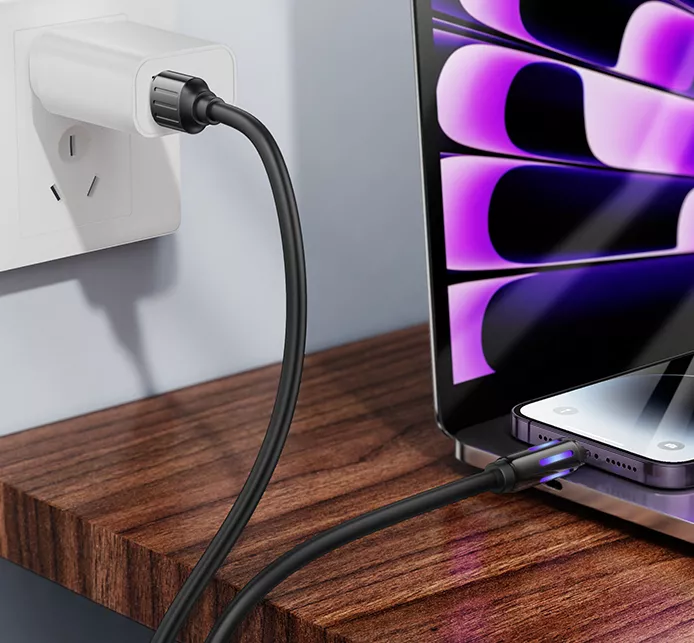Кабель Hoco U136 Prize USB-A - Lightning 12w 2.4a 1.2м cable Black - фото 5