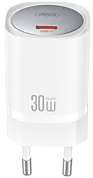 Сетевое зарядное устройство XO CE21 nitride 30w GaN PD USB-C/USB-A ports charger white - фото Сетевое зарядное устройство XO CE21 nitride 30w GaN PD USB-C/USB-A ports charger white