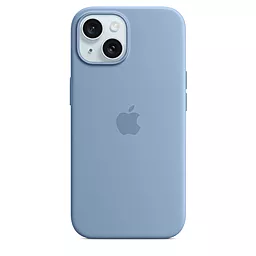 Чехол Silicone Case Full with MagSafe and SplashScreen для Apple iPhone 15 Plus Winter Blue