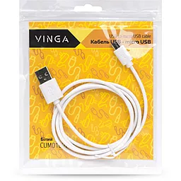 Кабель USB Vinga Rainbow M 10w 2.1a micro USB cable white (CUM0100WH)