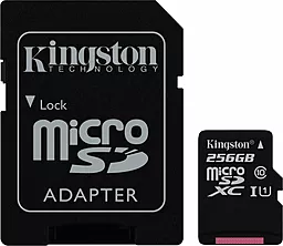 Карта памяти Kingston microSDXC 256GB Canvas Select Class 10 UHS-I U1 + SD-адаптер (SDCS/256GB)