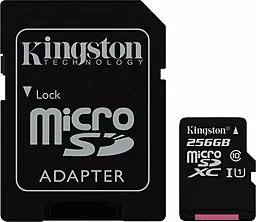 Карта пам'яті Kingston microSDXC 256GB Canvas Select Class 10 UHS-I U1 + SD-адаптер (SDCS/256GB) - фото Карта пам'яті Kingston microSDXC 256GB Canvas Select Class 10 UHS-I U1 + SD-адаптер (SDCS/256GB)