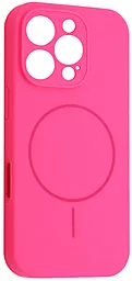 {"ru": "Чехол", "uk": "Чохол"} Silicone Case Full Camera Fine Ring MagSafe для Apple iPhone 16 Pro  Hot Pink