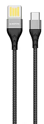 Кабель Borofone BU11 Tasteful USB-A - Type-C 12w 2.4a 1.2м cable Black - фото Кабель Borofone BU11 Tasteful USB-A - Type-C 12w 2.4a 1.2м cable Black
