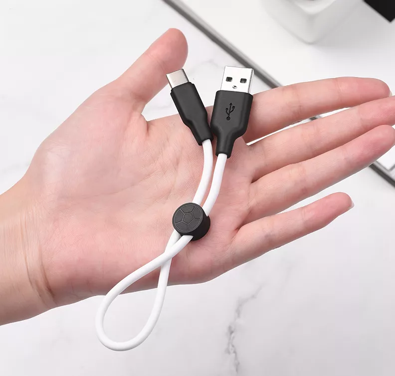 Кабель Hoco X21 Plus Silicone USB-A - Type-C 15w 3a 0.25м cable White - фото 3