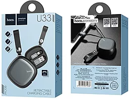 Кабель Hoco U33 Retractable Cord Reel USB-A - micro USB 12w 2.4a 0.29м cable Black - миниатюра 7