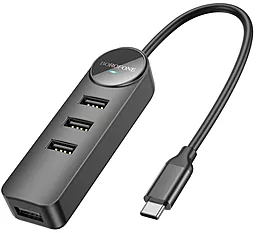 USB Type-C хаб Borofone DH5 Erudite 4-in-1 black