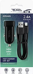 Автомобильное зарядное устройство Ridea RCC-21212 12W 2.4A 2xUSB-A + USB-C cable Black - миниатюра 8