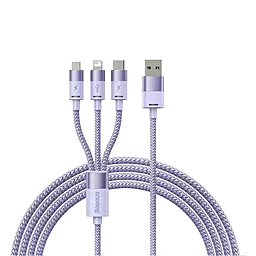 Кабель USB PD Baseus StarSpeed One-for-three 20W 3.5A 1.2M 3-in-1 USB to micro/Lightning/Type-C cable purple (CAXS000005)