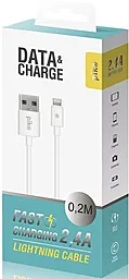 Кабель Piko CB-UL10 USB-A - Lightning 12w 2.4a 0.2м сable White - мініатюра 2 Кабель Piko CB-UL10 USB-A - Lightning 12w 2.4a 0.2м сable White - мініатюра 2