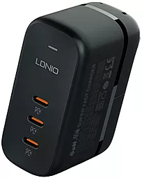 Мережевий зарядний пристрій LDNio Q367 65W GaN PD 3xUSB-C Black