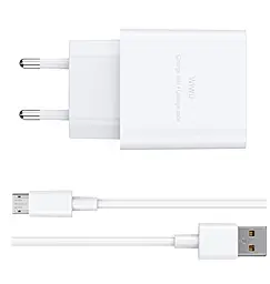 Сетевое зарядное устройство WIWU Wi-G023 2.4a GaN USB-A port charger + microUSB cable White - фото Сетевое зарядное устройство WIWU Wi-G023 2.4a GaN USB-A port charger + microUSB cable White