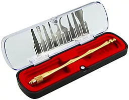 Набор инструментов A-510 (ручка с цангой, 2 скрайбера, 7 тонких металлических лопаток) Aida