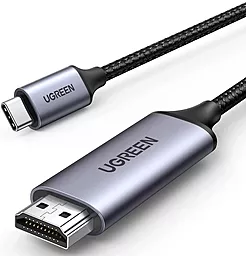 Видеокабель Ugreen MM142 USB Type-C - HDMI v2.0 4k 60hz 1.5m black/gray (50570)