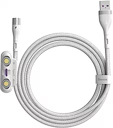 Кабель USB Baseus Zinc Magnetic 5A 3-in-1 USB to Type-C/Lightning/micro USB cable white (CA1T3-B02)