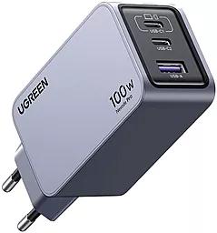 Сетевое зарядное устройство Ugreen X757 Nexode Pro 100w GaN PD 2xUSB-C/USB-A ports fast charger grey (25874) - фото Сетевое зарядное устройство Ugreen X757 Nexode Pro 100w GaN PD 2xUSB-C/USB-A ports fast charger grey (25874)
