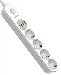 Мережевий фільтр (подовжувач) LDNio SE1 4 розетки +3 USB (1xQC 3.0) + PD Type-C 2м білий - фото Мережевий фільтр (подовжувач) LDNio SE1 4 розетки +3 USB (1xQC 3.0) + PD Type-C 2м білий