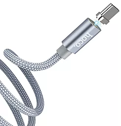 Кабель USB Hoco U40A Magnetic Adsorption Charged USB Type-C Cable Gray - миниатюра 3