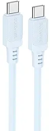 Кабель Borofone BX115 Lotto USB Type-C - Type-C 60w 3a 1м PD cable Blue - фото Кабель Borofone BX115 Lotto USB Type-C - Type-C 60w 3a 1м PD cable Blue