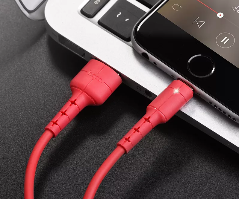 Кабель Hoco X30 Star Charging USB-A - Lightning 10w 1.2м cable Red - фото 4