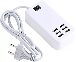 Мережевий зарядний пристрій EasyLife 20w 6xUSB-A ports charger white