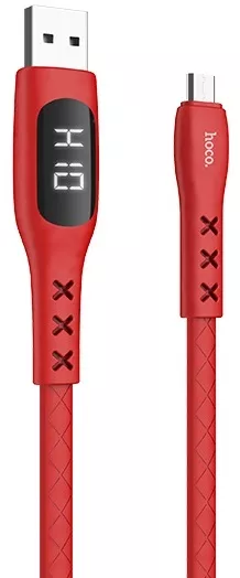Кабель Hoco S6 Sentinel USB-A - micro USB 12w 2.4a 1.2м cable Red - фото 1